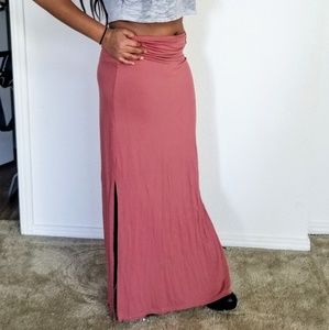 Blush maxi skirt